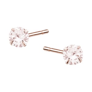 Cercei argint placati cu aur roz cu pietre roz 5mm DiAmanti 1CO5ERG_MO-DIA (Argint 925‰ 0,7 g.)